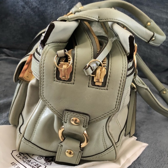 RARE Coach Lindsay Satchel Mineral Green 12475